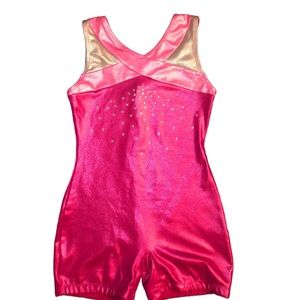 Danskin Freestyle Girls pink gymnastics Unitard